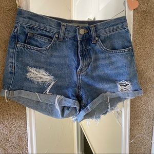 Topshop Rosa high waisted jean shorts
